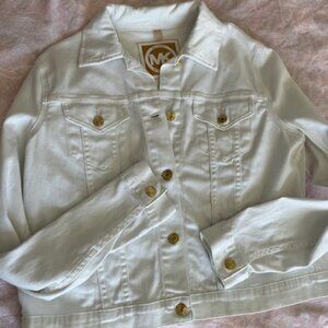 Michael Kors White Denim Jacket Size Large